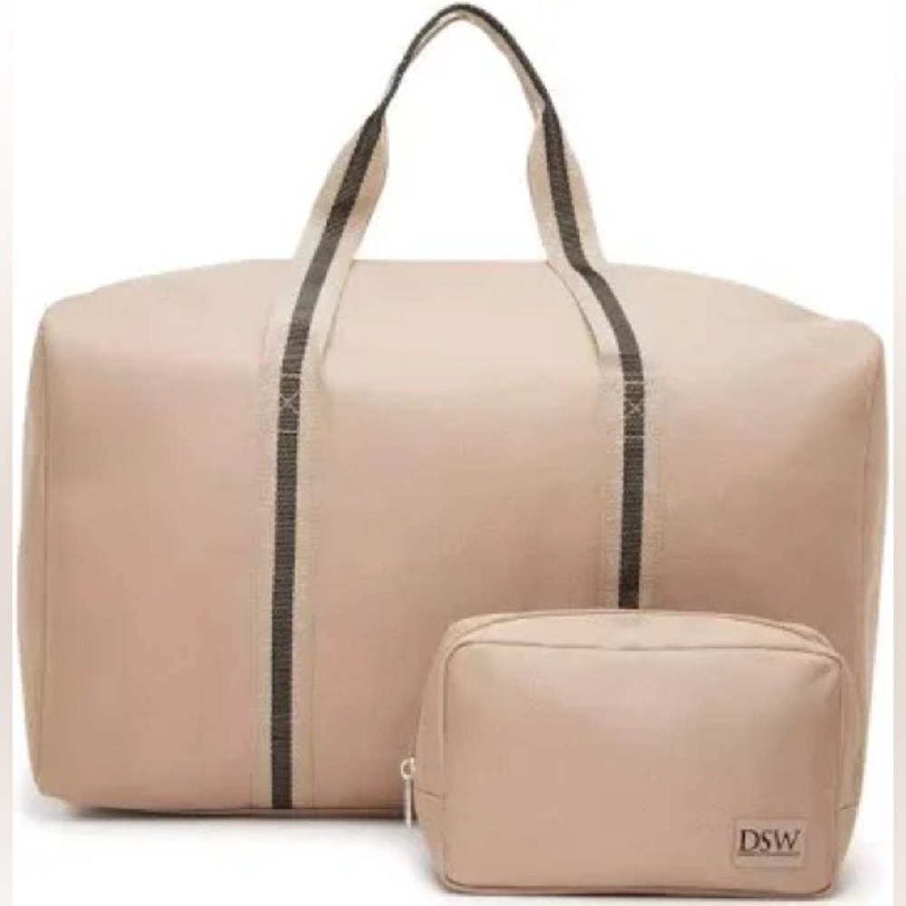 2pc Weekender Duffle Bag & Sling/Fanny Pack Travel Bag - Taupe - Rare - Sold out